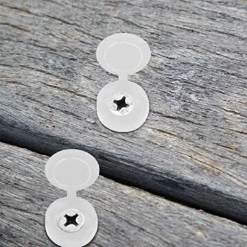 Hotop 100 Pieces Hinged Screw Cover Caps Plastic Shutter Fold Screw Snap Covers Washer Flip Tops(Small,White)