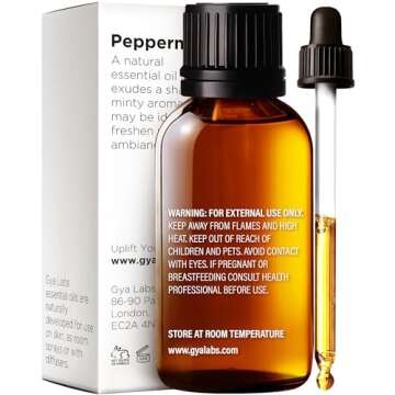 Gya Labs Peppermint Oil for Diffuser & Aromatherapy - Pure Mint Essential Oil for Skin, Hair, DIY, C...