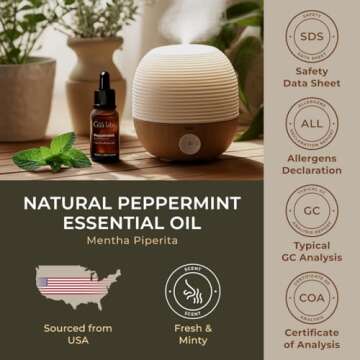 Gya Labs 100% Pure Peppermint Oil for Diffuser & Aromatherapy
