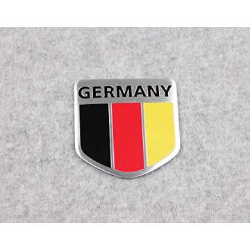 German Flag Chrome Car Emblem Badge - Durable & Stylish
