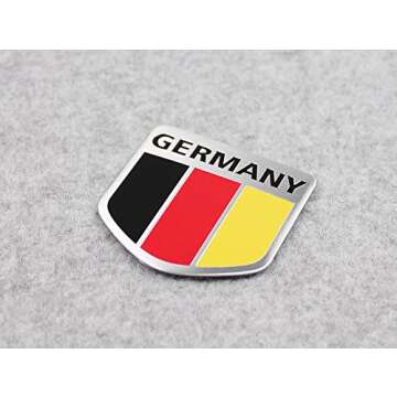 German Flag Chrome Car Emblem Badge - Durable & Stylish