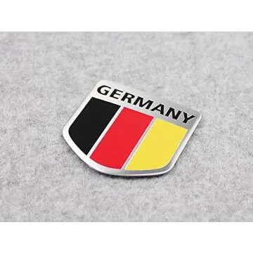 German Flag Chrome Car Emblem Badge - Durable & Stylish