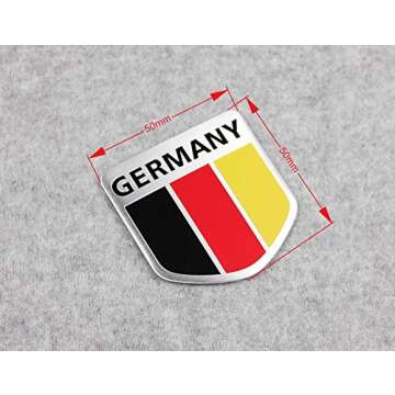 German Flag Chrome Car Emblem Badge - Durable & Stylish