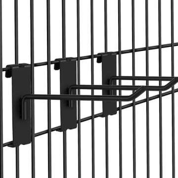 Polmart 4" Heavy Duty Black Gridwall Panel Hooks, Pack of 96 (4-inch)