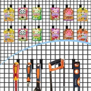 Polmart 4" Heavy Duty Black Gridwall Panel Hooks, Pack of 96 (4-inch)