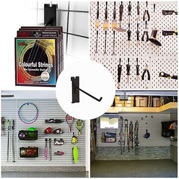 Polmart 4" Heavy Duty Black Gridwall Panel Hooks, Pack of 96 (4-inch)