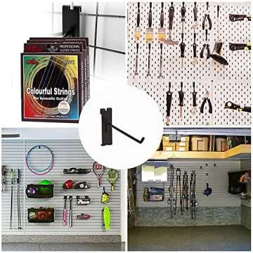 Polmart 4" Heavy Duty Black Gridwall Panel Hooks, Pack of 96 (4-inch)