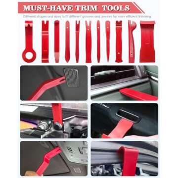 Poraxy 19Pcs Trim Removal Tool,Car Panel Door Audio Trim Removal Tool Kit, Auto Clip Pliers Fastener...
