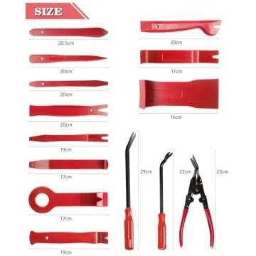 Poraxy 19Pcs Trim Removal Tool,Car Panel Door Audio Trim Removal Tool Kit, Auto Clip Pliers Fastener Remover Pry Tool Set with Storage Bag