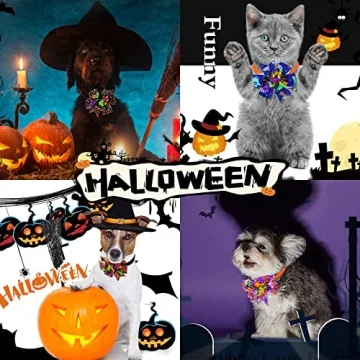 Adjustable 22Pcs Halloween Pet Bow Tie for Cats Dogs