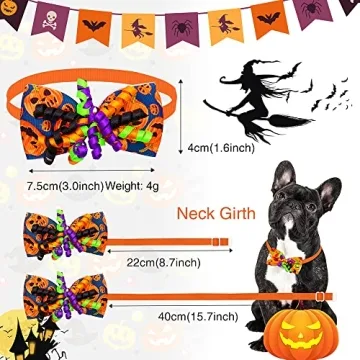 Adjustable 22Pcs Halloween Pet Bow Tie for Cats Dogs