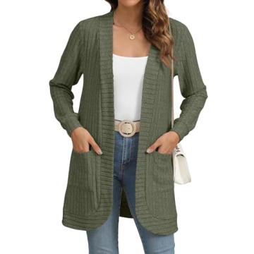 YSYOKOW Women's Open Front Cardigan with Pockets