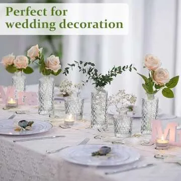 RUCKACE Mini Flower Glass Vases Bulk - Elegant Centerpieces