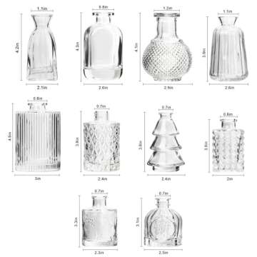 RUCKACE Mini Flower Glass Vases Bulk - Elegant Centerpieces