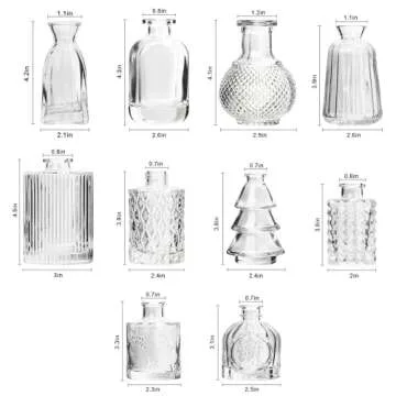 RUCKACE Mini Flower Glass Vases Bulk - Elegant Centerpieces