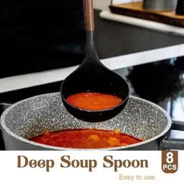 Umite Chef Silicone Cooking Utensil Set with Acacia Wood Handles