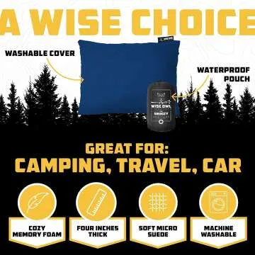 Wise Owl Camping Pillow - Travel Must-Have for Comfort