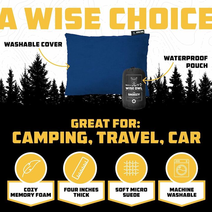Wise Owl Camping Pillow - Travel Must-Have for Comfort