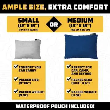 Wise Owl Camping Pillow - Travel Must-Have for Comfort