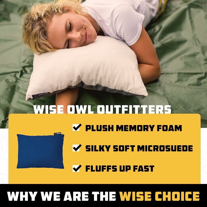 Wise Owl Camping Pillow - Travel Must-Have for Comfort