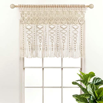 Lush Decor Boho Macrame Textured Cotton Valance - 40"x30"