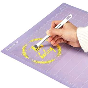 RANCOVY Brayer Roller & Mat Remover Tool Tweezers Set for Cricut/Silhouette/Brother and T-Shirts Heat Transfer Projects Printing Making