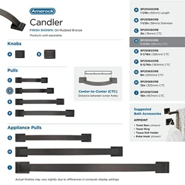 Amerock Candler Cabinet Pull in Oil Rubbed Bronze