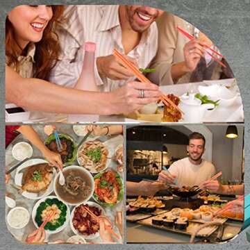 Chopsticks,LIANGKEN 5 Pairs Dishwasher Safe Fiberglass Chopsticks Set,9.5 Inch Reusable Japanese Chi...