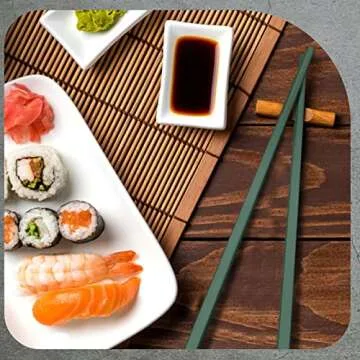 Chopsticks,LIANGKEN 5 Pairs Dishwasher Safe Fiberglass Chopsticks Set,9.5 Inch Reusable Japanese Chinese Chopsticks , Non-Slip, Easy to Use (colorful ) (9.5 inch, color)