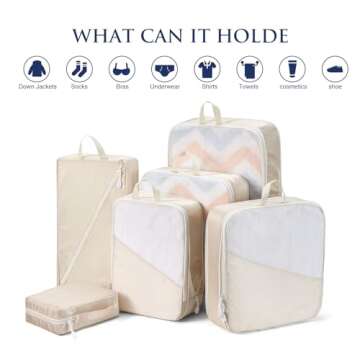 DIMJ Compression Packing Cubes - Space Saving Travel Bags