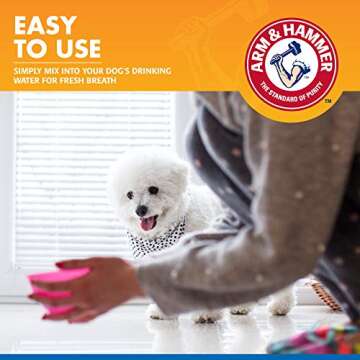 Arm & Hammer Dog Water Additive for Dental Care - Bad Breath Eliminator for Dogs & Dog Breath Freshener - Dog Tooth Plaque Cleaner & Dog Tartar Remover - 16 Fl Oz Dental Rinse for Dogs - Pack of 1