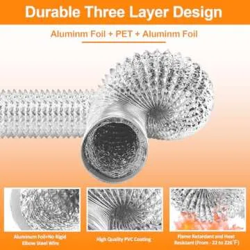 [UPGRADED]Indoor Dryer Vent Kit Filter Bucket with 4 Inch by 5 Feet Proflex Ducting Hose, Strong Case, Tightly Fixed for Electric Dryers by Cenipar