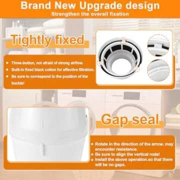 [UPGRADED]Indoor Dryer Vent Kit Filter Bucket with 4 Inch by 5 Feet Proflex Ducting Hose, Strong Case, Tightly Fixed for Electric Dryers by Cenipar