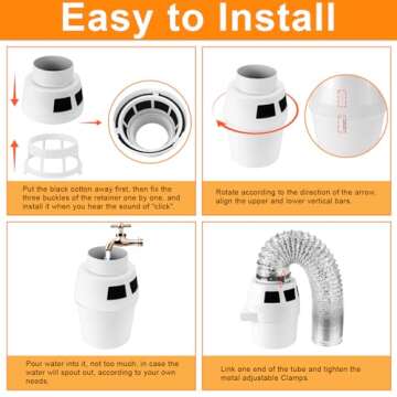 [UPGRADED]Indoor Dryer Vent Kit Filter Bucket with 4 Inch by 5 Feet Proflex Ducting Hose, Strong Case, Tightly Fixed for Electric Dryers by Cenipar