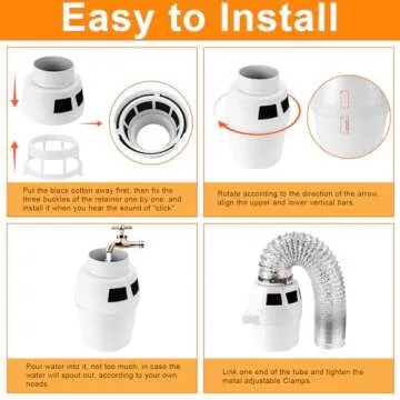 [UPGRADED]Indoor Dryer Vent Kit Filter Bucket with 4 Inch by 5 Feet Proflex Ducting Hose, Strong Case, Tightly Fixed for Electric Dryers by Cenipar