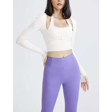 Gihuo Women's Long Sleeve Crop Top - Stylish & Functional