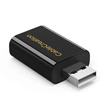 USB Audio Adapter with 3.5mm Jack, CableCreation USB External Stereo Sound Card with 3.5mm Earphone ...