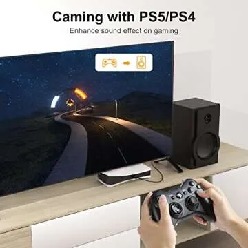 USB Audio Adapter with 3.5mm Jack, CableCreation USB External Stereo Sound Card with 3.5mm Earphone and Microphone for PS4, PS5, Windows, Mac, Linux, Plug and Play, Black