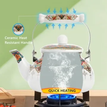 Elegant ZOOFOX Enamel Tea Kettle for Safe Brewing