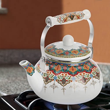 Elegant ZOOFOX Enamel Tea Kettle for Safe Brewing