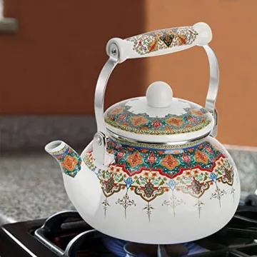 Elegant ZOOFOX Enamel Tea Kettle for Safe Brewing