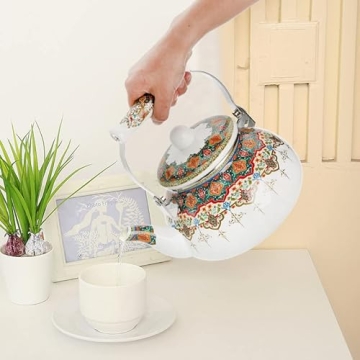 Elegant ZOOFOX Enamel Tea Kettle for Safe Brewing