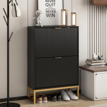 Lisicues Slim Shoe Cabinet - Stylish Space Saving Storage for Entryways