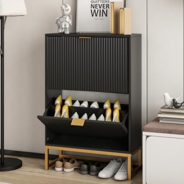 Lisicues Modern Slim Shoe Organizer for Entryway