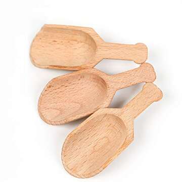ccHuDE 6 Pcs Mini Wooden Scoops Small Bath Salts Spoon Candy Spoon for Spices Tea Coffee Beans