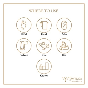 SMYRNA TURKISH COTTON Vintage Series Turkish Hand Towels, 16x40 inch, Decorative Turkish Hand Towels for Bathroom, Kitchen, Face, Hair, Tea, Yoga, Gym, Dishcloth Set of 2, Gray