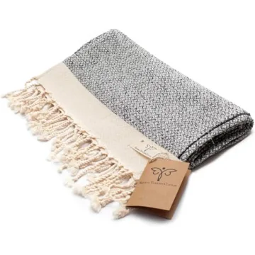 SMYRNA TURKISH COTTON Vintage Series Turkish Hand Towels, 16x40 inch, Decorative Turkish Hand Towels for Bathroom, Kitchen, Face, Hair, Tea, Yoga, Gym, Dishcloth Set of 2, Gray