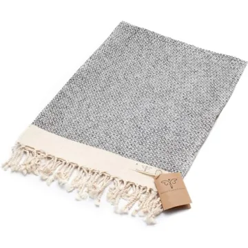 SMYRNA TURKISH COTTON Vintage Series Turkish Hand Towels, 16x40 inch, Decorative Turkish Hand Towels for Bathroom, Kitchen, Face, Hair, Tea, Yoga, Gym, Dishcloth Set of 2, Gray