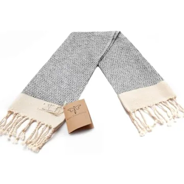 SMYRNA TURKISH COTTON Vintage Series Turkish Hand Towels, 16x40 inch, Decorative Turkish Hand Towels for Bathroom, Kitchen, Face, Hair, Tea, Yoga, Gym, Dishcloth Set of 2, Gray