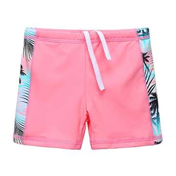 BAOHULU Girls Swimsuit Two Piece Tankini UPF 50+ UV Protective Rash Guard Set 3-12 Years S200_GreenPink_12A Green Pink